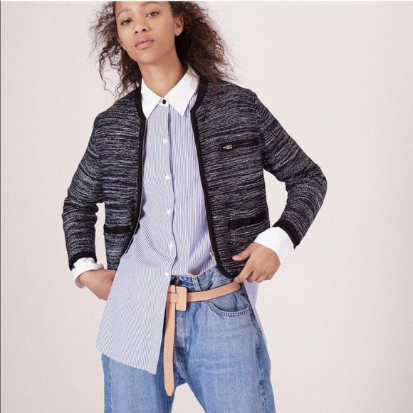 rag&bone Rosalie Cropped Zip-Front Sweater Jacket - Picture 2 of 13